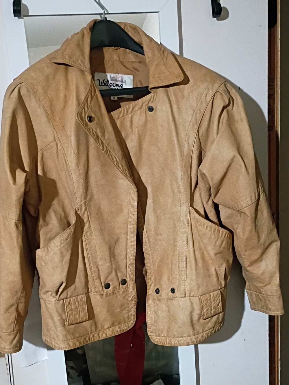 Wilson's Genuine Leather Tan Jacket Y2K Vintage Size S/M